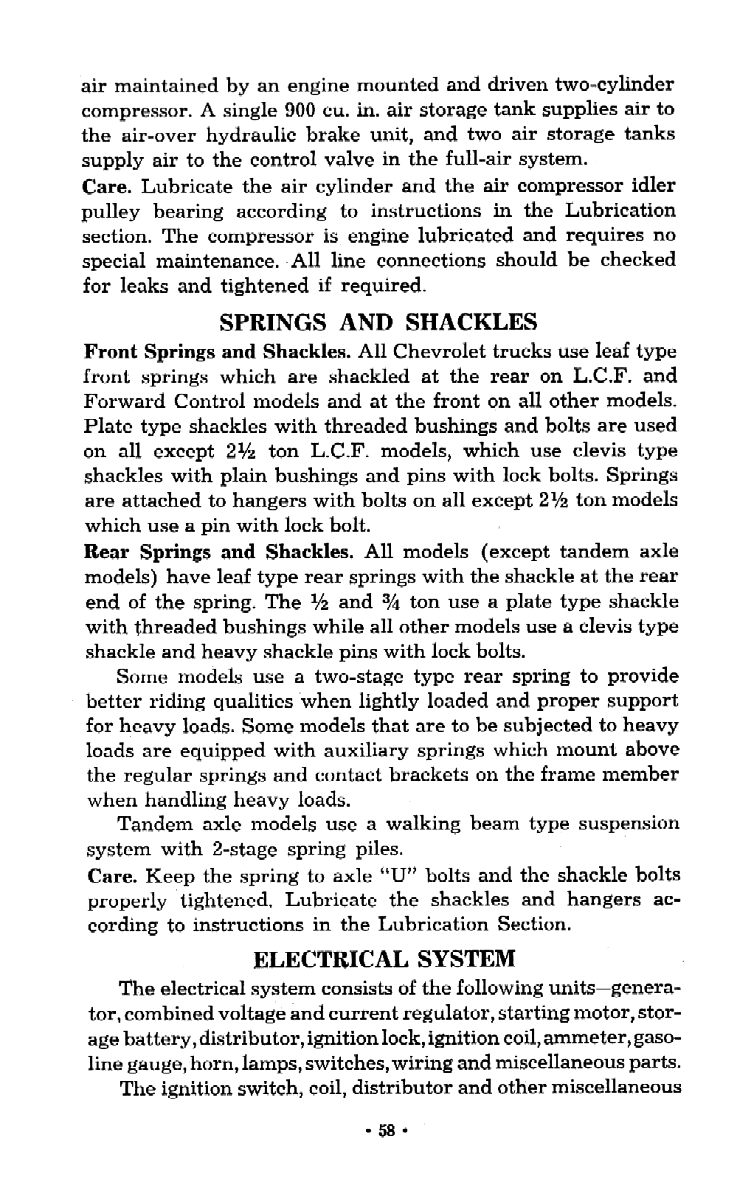 1957 Chevrolet Trucks Operators Manual Page 59